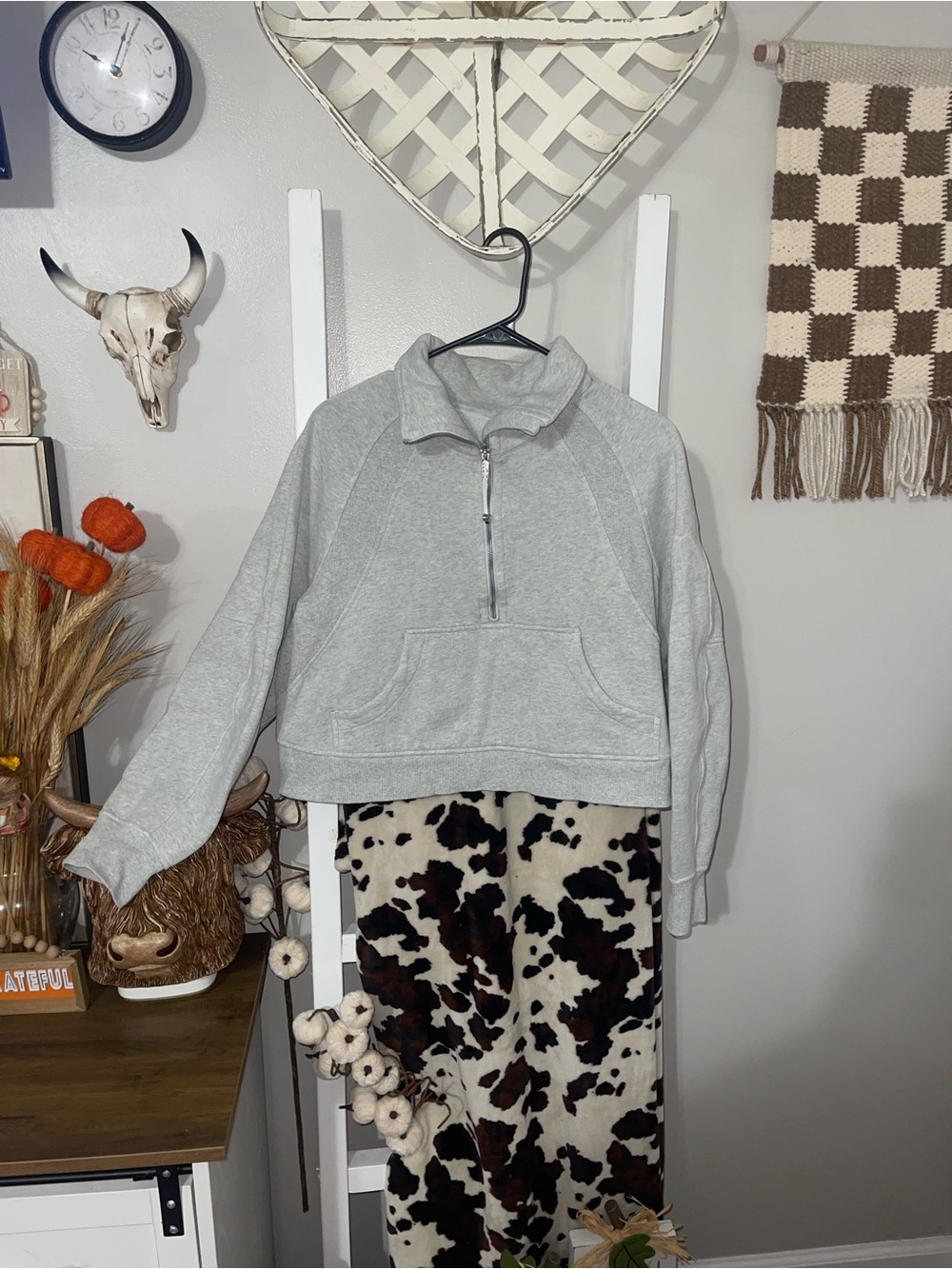 Lululemon Light Gray Half-Zip Scuba oversized size XS/S